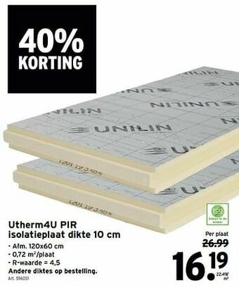 GAMMA Utherm4u pir isolatieplaat aanbieding