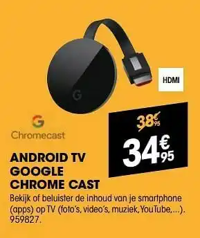 Electro Depot Google android tv google chrome cast aanbieding