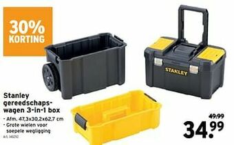 GAMMA Stanley gereedschapswagen 3-in-1 box aanbieding