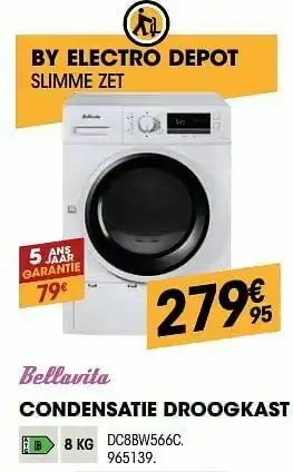Electro Depot Bellavita condensatie droogkast dc8bw566c aanbieding