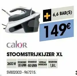 Electro Depot Calor stoomstrijkijzer xl sv8020c0 aanbieding