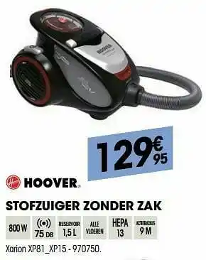 Electro Depot Hoover stofzuiger zonder zak xarion xp81_xp15 aanbieding