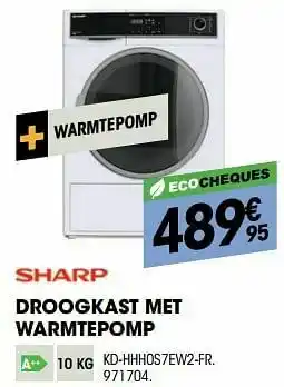 Electro Depot Sharp droogkast met warmtepomp kd-hhh0s7ew2-fr aanbieding