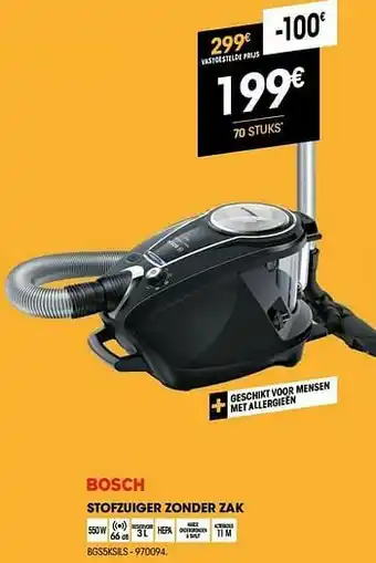 Electro Depot Bosch stofzuiger zonder zak bgs5ksils aanbieding