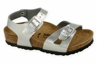 Berca Shoes Birkenstock Sandaal Meisjes/dames Rio Kids Silver Maat 25/39 Narrow Fit - Zilver aanbieding