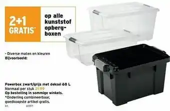 GAMMA Powerbox zwart-grijs met deksel aanbieding