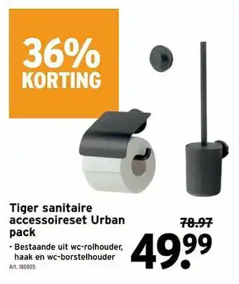 GAMMA Tiger sanitaire accessoireset urban pack aanbieding