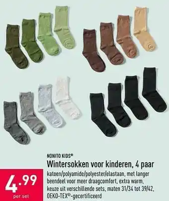 ALDI Wintersokken voor kinderen aanbieding