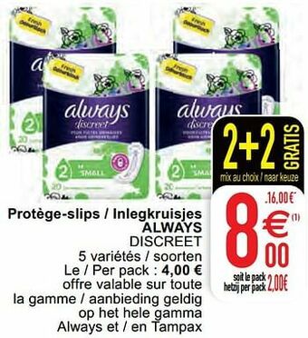 Cora Protège-slips - inlegkruisjes always discreet aanbieding
