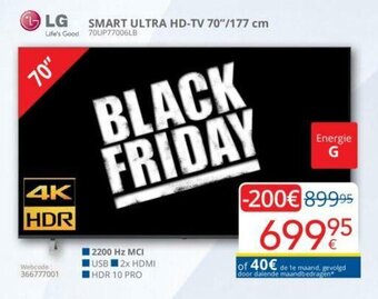 Eldi LG Smart Ultra HD-TV 70"177cm aanbieding