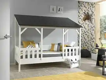 Dreamland Vipack huisbed Country wit/zwart + lattenbodem aanbieding