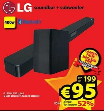 Lg soundbar + subwoofer dsn4
