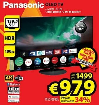 ElectroStock Panasonic oled tv tx55jz980e aanbieding