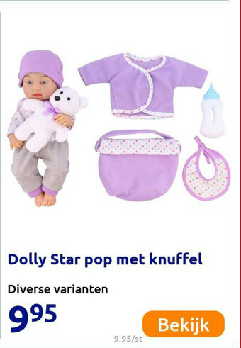 Action Dolly Star pop met knuffel aanbieding