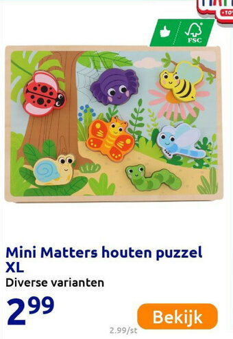 Action Mini Matters houten puzzel XL aanbieding
