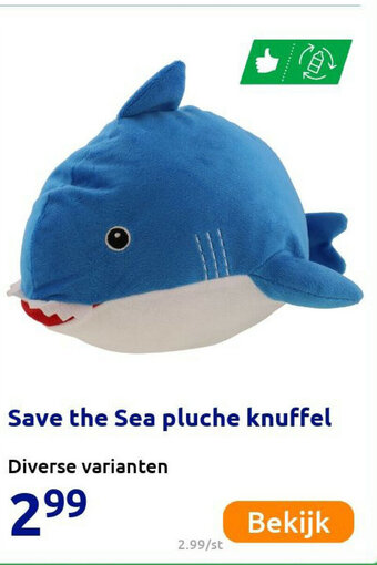 Action Save the Sea pluche knuffel aanbieding