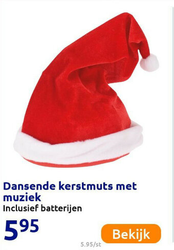 Action Dansende kerstmuts met muziek aanbieding