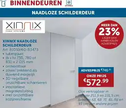 Zelfbouwmarkt XINNIX NAADLOZE SCHILDERDEUR aanbieding