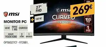 Electro Depot Msi Monitor Pc aanbieding