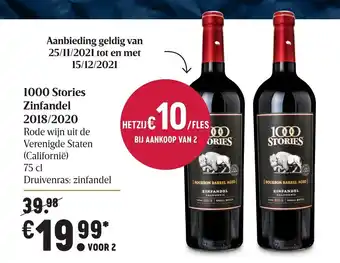 1000 Stories Zinfandel 2018/2020 75cl