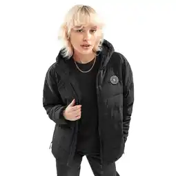 Decathlon Dames Lifestyle waterbestendig puffer jack Shelter-W Zwart aanbieding