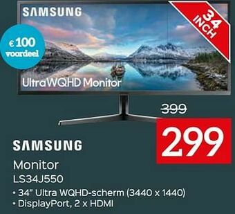 Selexion Samsung monitor ls34j550 aanbieding
