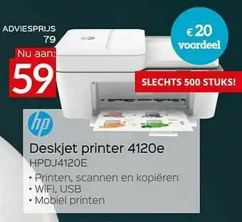 Selexion Hp deskjet printer 4120e hpdj4120e aanbieding