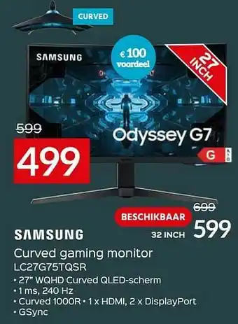 Selexion Samsung curved gaming monitor lc27g75tqsr aanbieding