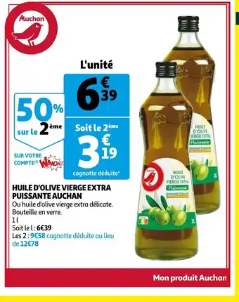 Auchan Huile d'olive vierge extra puissante 1l aanbieding