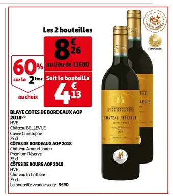 Auchan Blaye cotes de bordeaux aop 2018 aanbieding