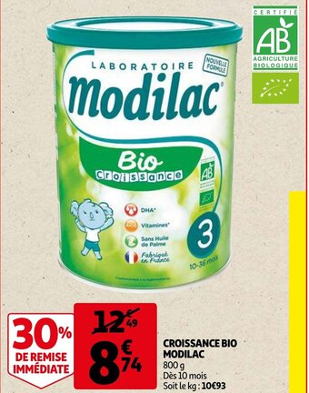 Auchan Croissance bio modilac 800g aanbieding
