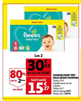 Auchan Changes baby dry maxi geant pampers aanbieding