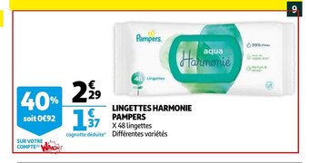 Auchan Lingettes harmonie pampers aanbieding