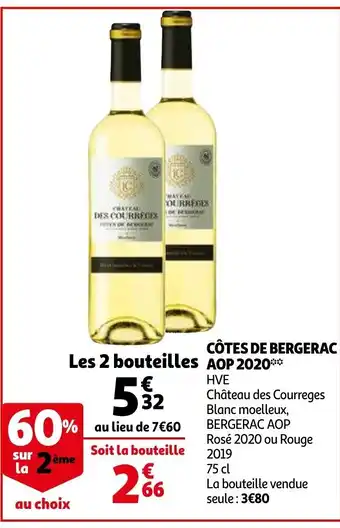 Auchan Cotes de bergerac aop 2020 aanbieding