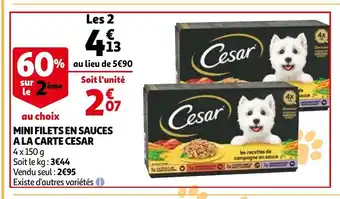 Auchan Mini filets en saucesa la carte cesar 4x150g aanbieding