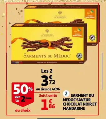 Auchan Sarment du medoc saveur chocolat noir et mandarine aanbieding