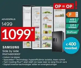 Selexion Samsung side by side rs67a8810b1ef aanbieding