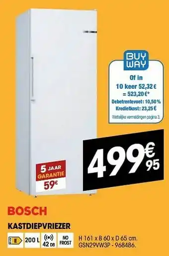 Electro Depot Bosch kastdiepvriezer gsn29vw3p aanbieding