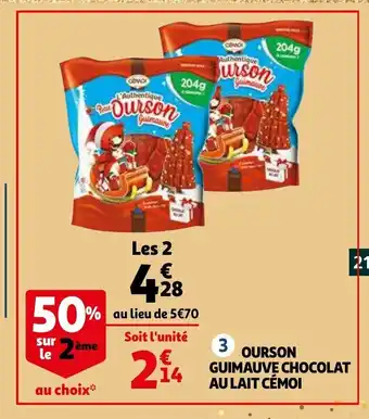 Auchan Ourson guimauve chocolat au lait cemoi aanbieding