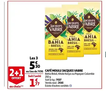 Auchan Cafe moulu jacques vabre 250g aanbieding