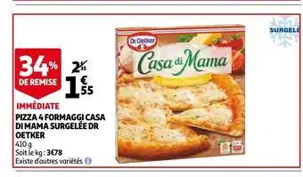 Immediate pizza 4 formaggi casa di mama surgelee dr oetker 410g