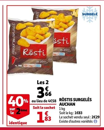 Auchan Rostis surgeles 1kg aanbieding