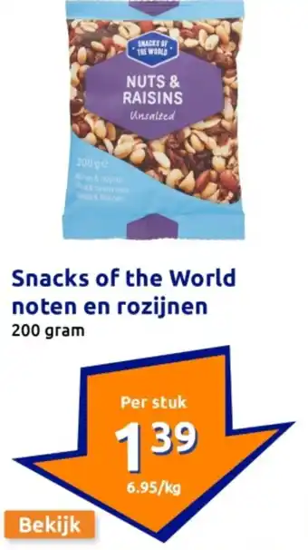 Action Snacks of the World noten en rozijnen aanbieding