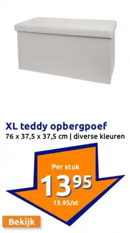 Action XL teddy opbergpoef aanbieding