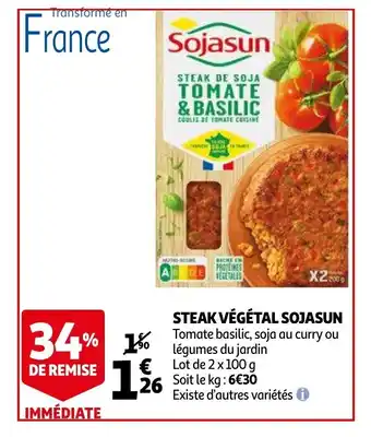 Auchan Steak vegataal sojasun 2x100g aanbieding