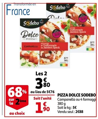 Auchan Pizza dolce sodebo 380g aanbieding