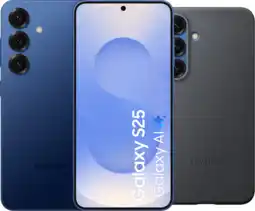 Coolblue Samsung Galaxy S25 512 Go Bleu Foncé 5G + Samsung Kindsuit Back Cover Noir aanbieding