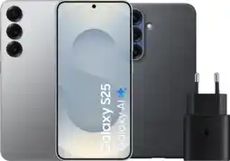 Coolblue Samsung Galaxy S25 256 Go Gris 5G + Pack d'Accessoires aanbieding