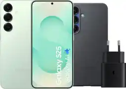 Coolblue Samsung Galaxy S25 256 Go Menthe 5G + Pack d'Accessoires aanbieding