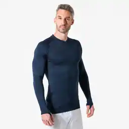 Decathlon Thermoshirt met lange mouwen volwassenen Keepdry marineblauw aanbieding
